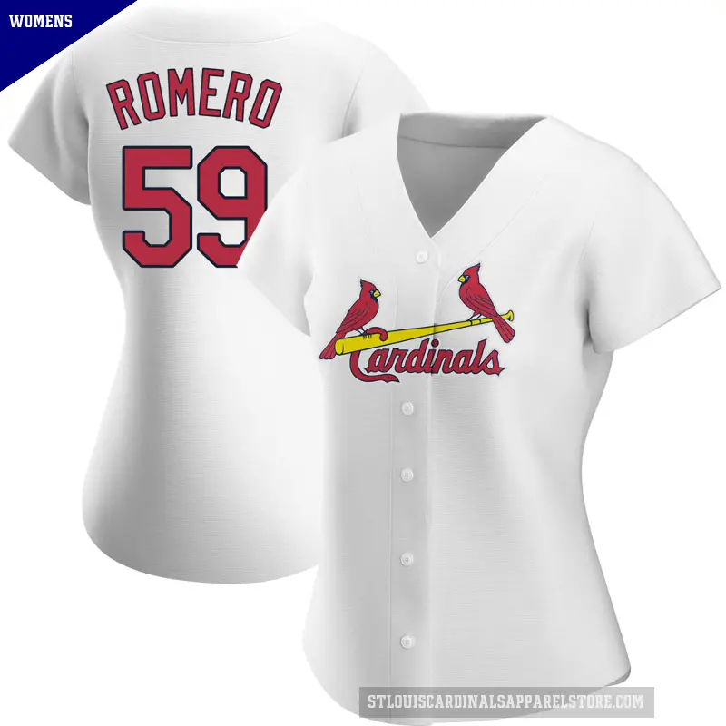Women's No.59 JoJo Romero St. Louis Cardinals White Authentic Home Jersey