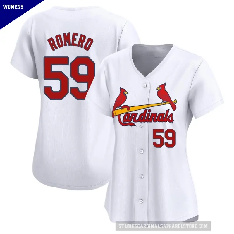 Women's No.59 JoJo Romero St. Louis Cardinals White Limited Home Jersey