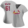 Women's No.61 Jake Walsh St. Louis Cardinals Gray Authentic Road Jersey