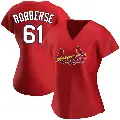 Women's No.61 Sem Robberse St. Louis Cardinals Red Authentic Alternate Jersey