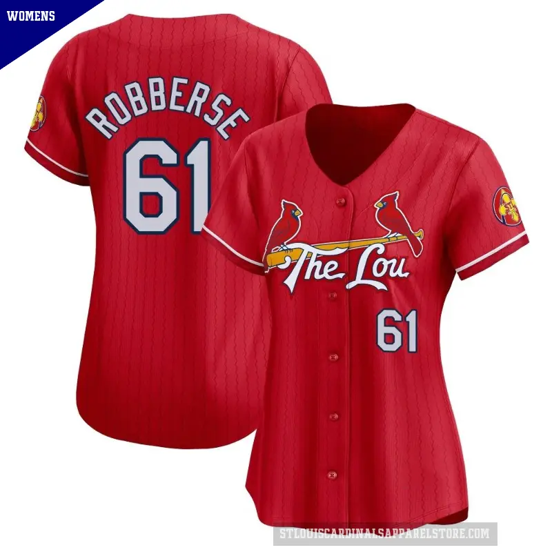 Women's No.61 Sem Robberse St. Louis Cardinals Red Limited 2024 City Connect Jersey