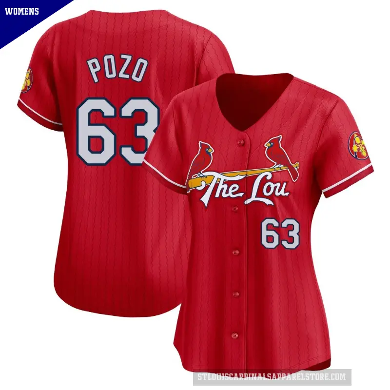 Women's No.63 Yohel Pozo St. Louis Cardinals Red Limited 2024 City Connect Jersey