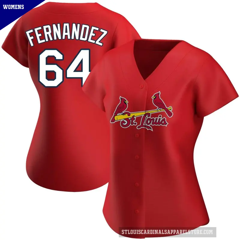 Women's No.64 Ryan Fernandez St. Louis Cardinals Red Replica Alternate Jersey