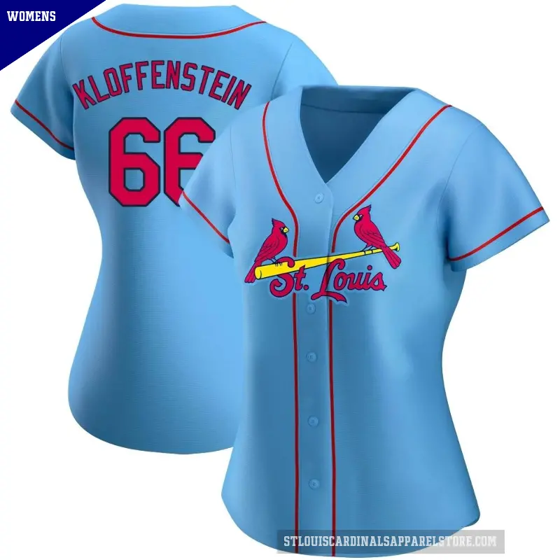 Women's No.66 Adam Kloffenstein St. Louis Cardinals Light Blue Authentic Alternate Jersey