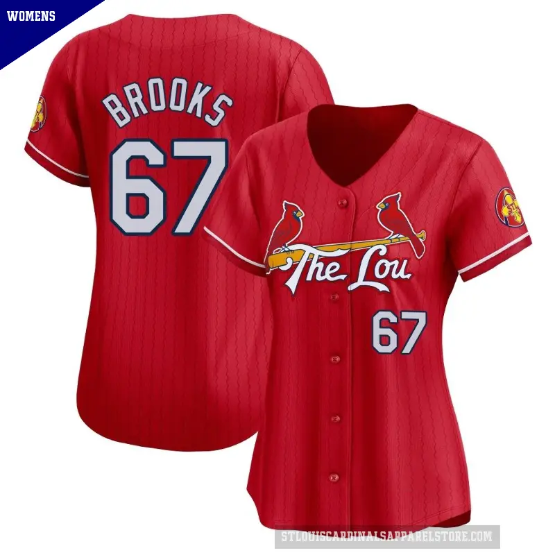 Women's No.67 Aaron Brooks St. Louis Cardinals Red Limited 2024 City Connect Jersey