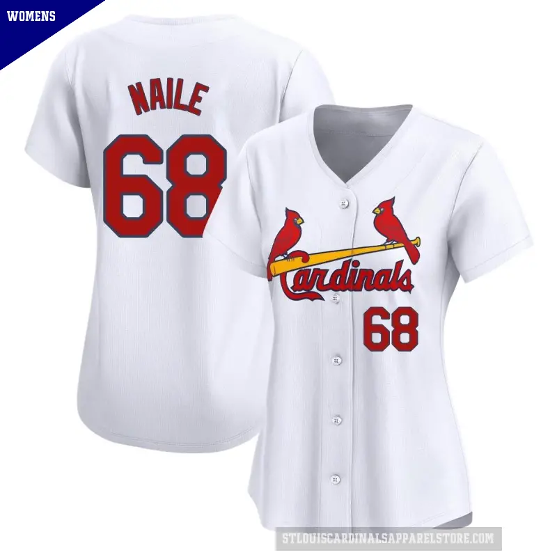 Women's No.68 James Naile St. Louis Cardinals White Limited Home Jersey