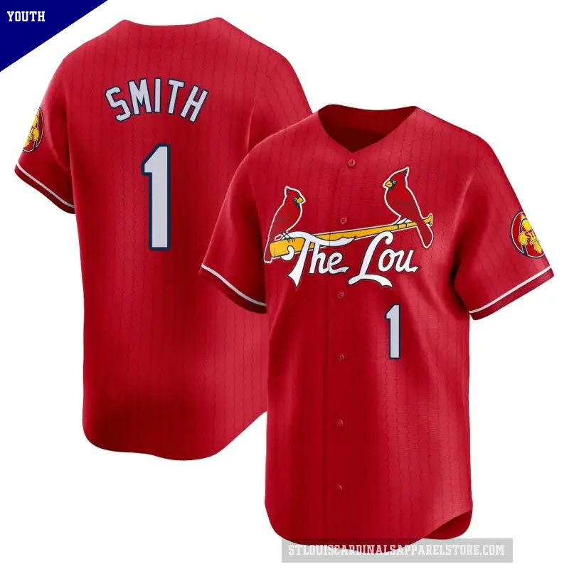 Youth No.1 Ozzie Smith St. Louis Cardinals Red Limited 2024 City Connect Jersey
