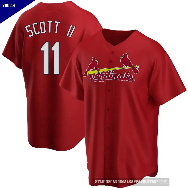 Youth No.11 Victor Scott II St. Louis Cardinals Red Replica Alternate Jersey