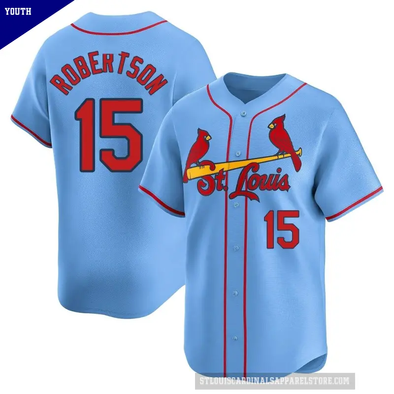 Youth No.15 Kramer Robertson St. Louis Cardinals Light Blue Limited Alternate Jersey