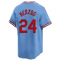 Youth No.24 Whitey Herzog St. Louis Cardinals Light Blue Limited Cooperstown Collection Jersey