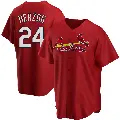 Youth No.24 Whitey Herzog St. Louis Cardinals Red Replica Alternate Jersey