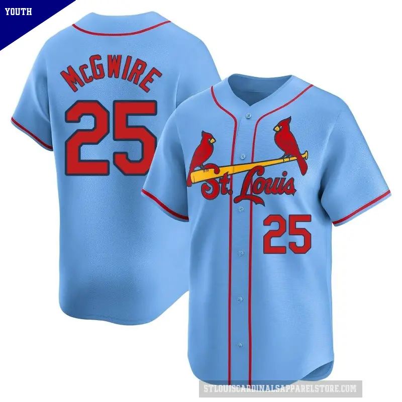 Youth No.25 Mark McGwire St. Louis Cardinals Light Blue Limited Alternate Jersey
