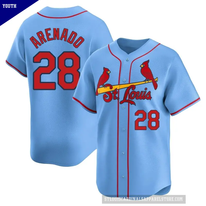 Youth No.28 Nolan Arenado St. Louis Cardinals Light Blue Limited Alternate Jersey