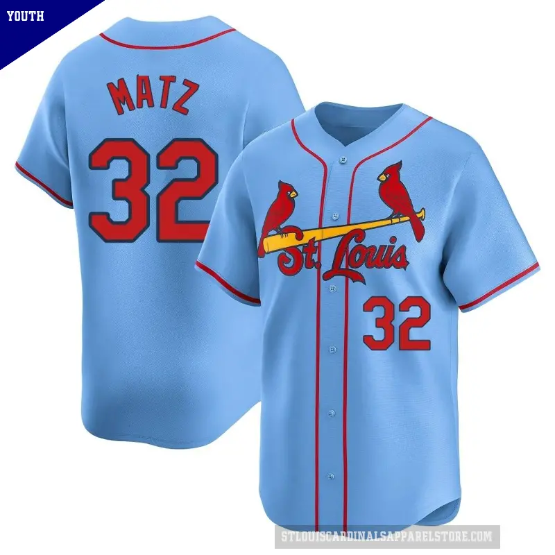 Youth No.32 Steven Matz St. Louis Cardinals Light Blue Limited Alternate Jersey