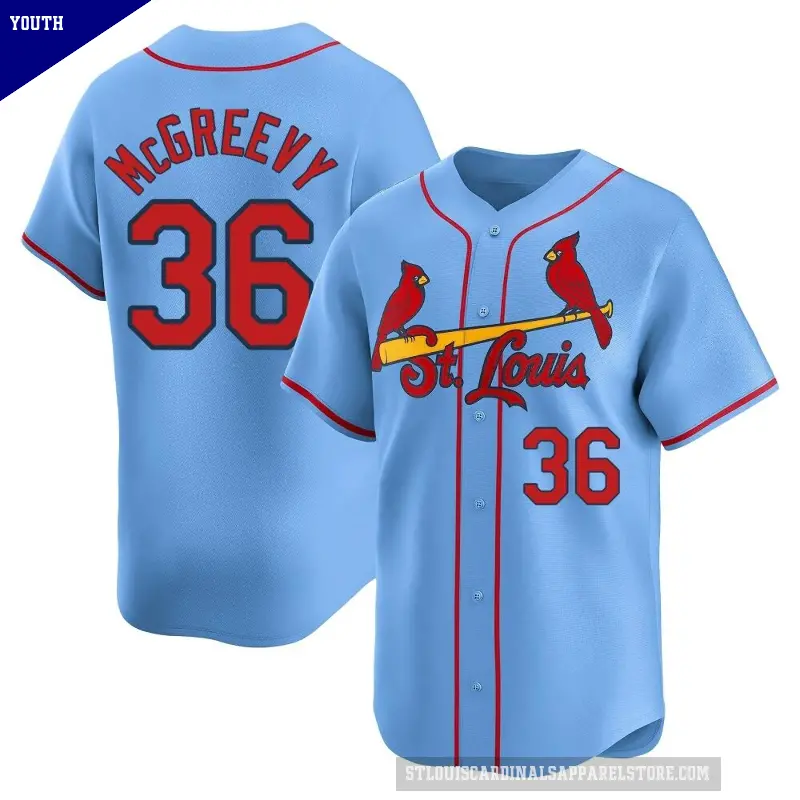 Youth No.36 Michael McGreevy St. Louis Cardinals Light Blue Limited Alternate Jersey