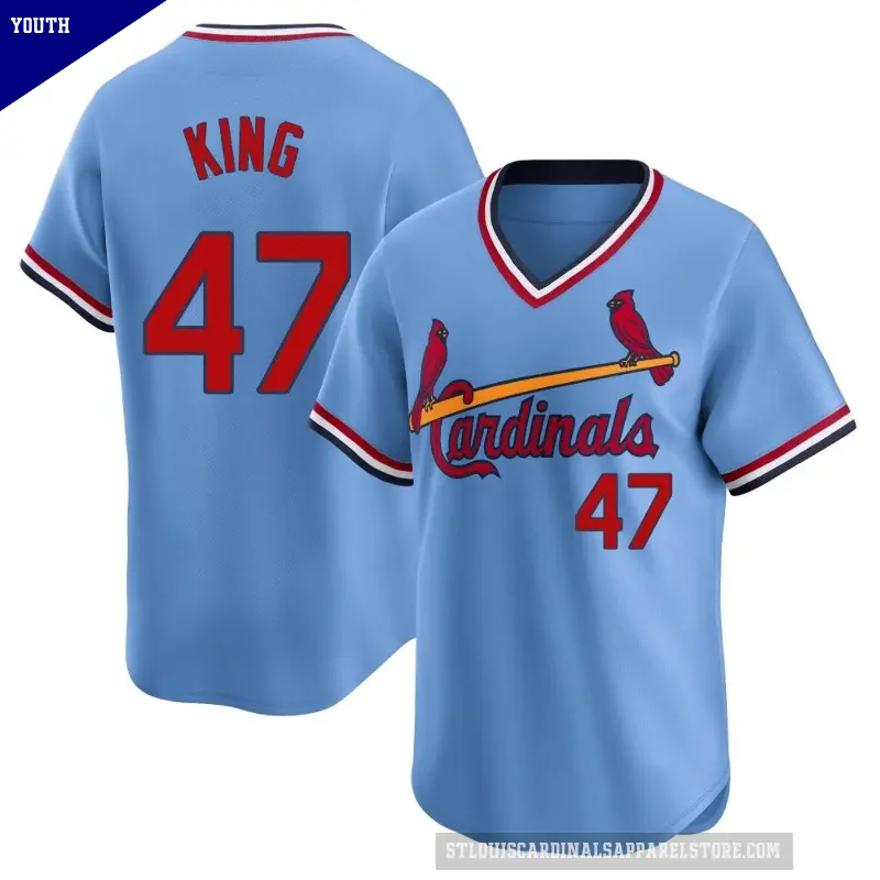 Youth No.47 John King St. Louis Cardinals Light Blue Limited Cooperstown Collection Jersey