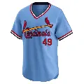 Youth No.49 Matthew Svanson St. Louis Cardinals Light Blue Limited Cooperstown Collection Jersey