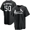 Youth No.50 Adam Wainwright St. Louis Cardinals Black/White Replica Jersey