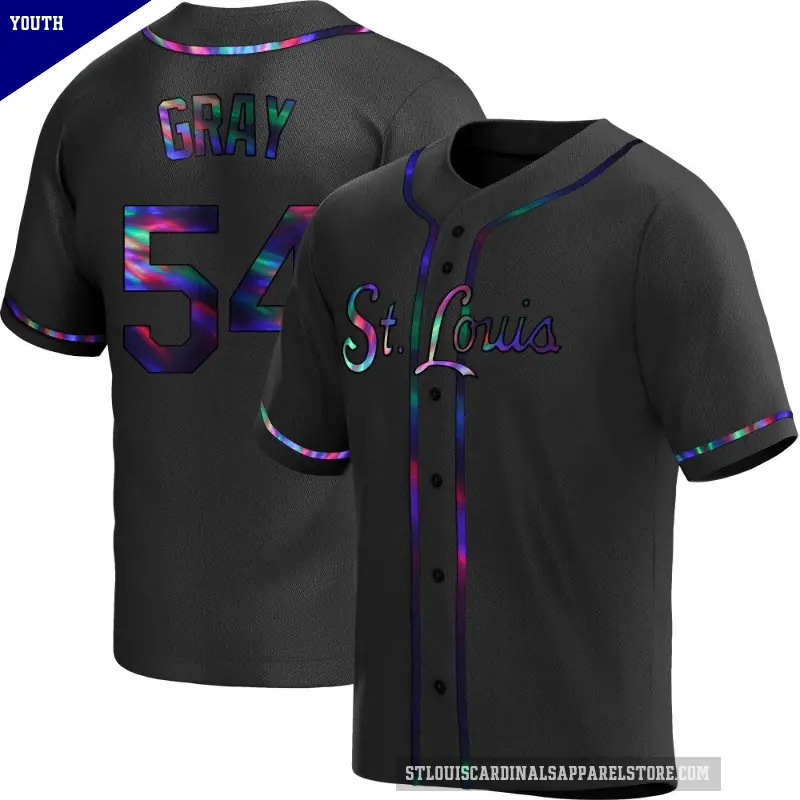 Youth No.54 Sonny Gray St. Louis Cardinals Black Replica Holographic Alternate Jersey