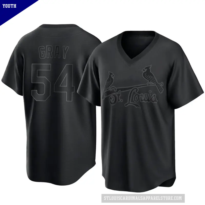 Youth No.54 Sonny Gray St. Louis Cardinals Black Replica Pitch Fashion Jersey