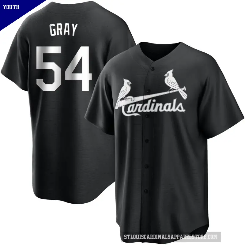 Youth No.54 Sonny Gray St. Louis Cardinals Black/White Replica Jersey