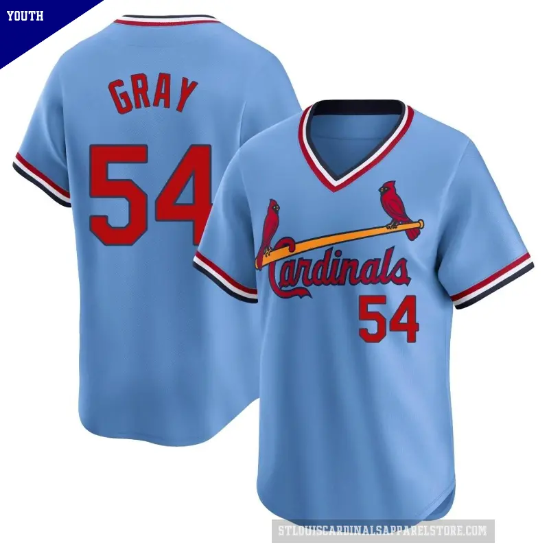 Youth No.54 Sonny Gray St. Louis Cardinals Light Blue Limited Cooperstown Collection Jersey