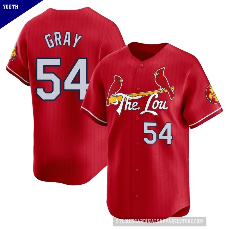 Youth No.54 Sonny Gray St. Louis Cardinals Red Limited 2024 City Connect Jersey