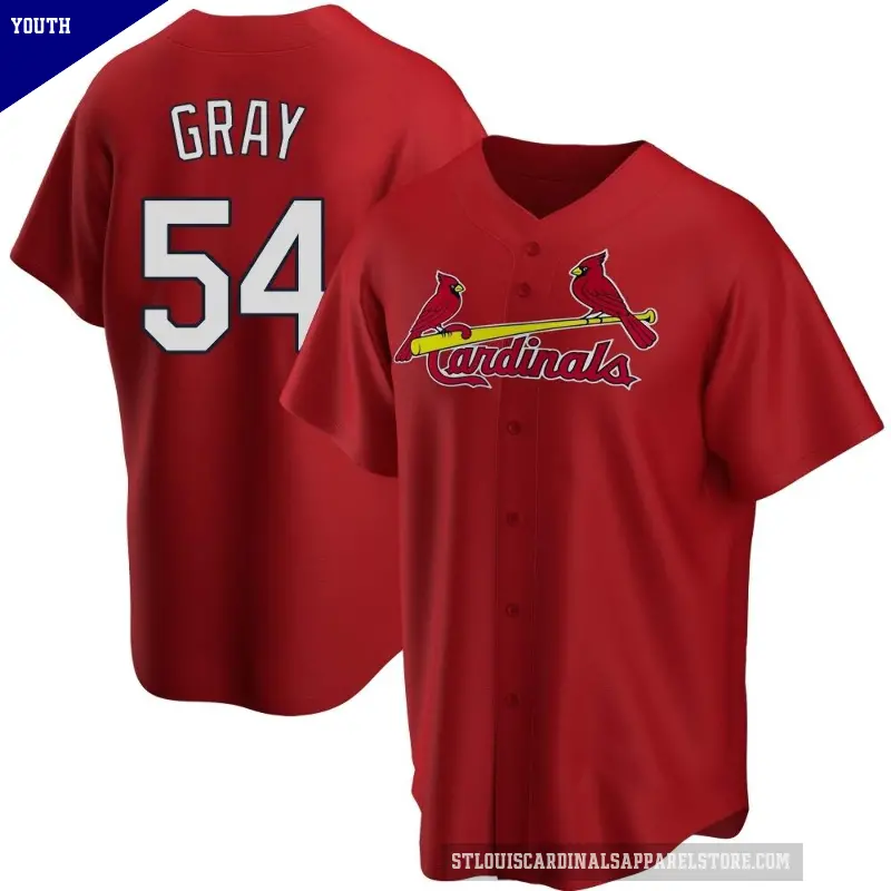 Youth No.54 Sonny Gray St. Louis Cardinals Red Replica Alternate Jersey