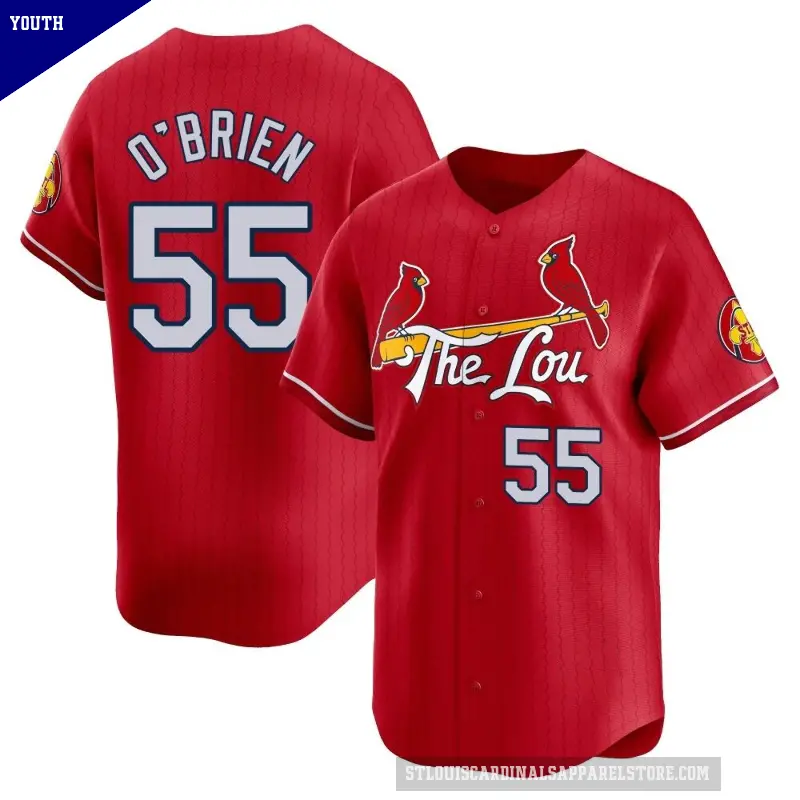 Youth No.55 Riley O'Brien St. Louis Cardinals Red Limited 2024 City Connect Jersey