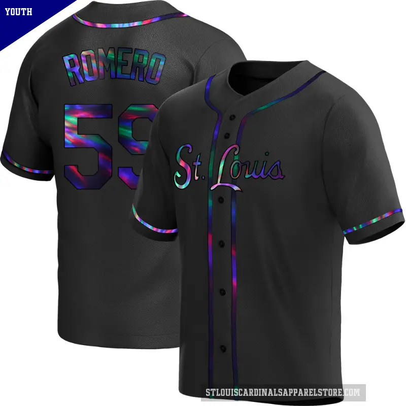 Youth No.59 JoJo Romero St. Louis Cardinals Black Replica Holographic Alternate Jersey