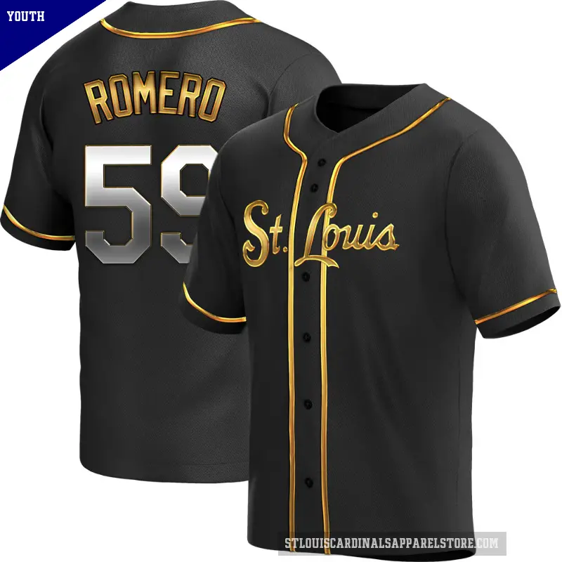Youth No.59 JoJo Romero St. Louis Cardinals Gold Replica Black en Alternate Jersey