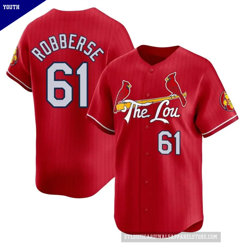 Youth No.61 Sem Robberse St. Louis Cardinals Red Limited 2024 City Connect Jersey