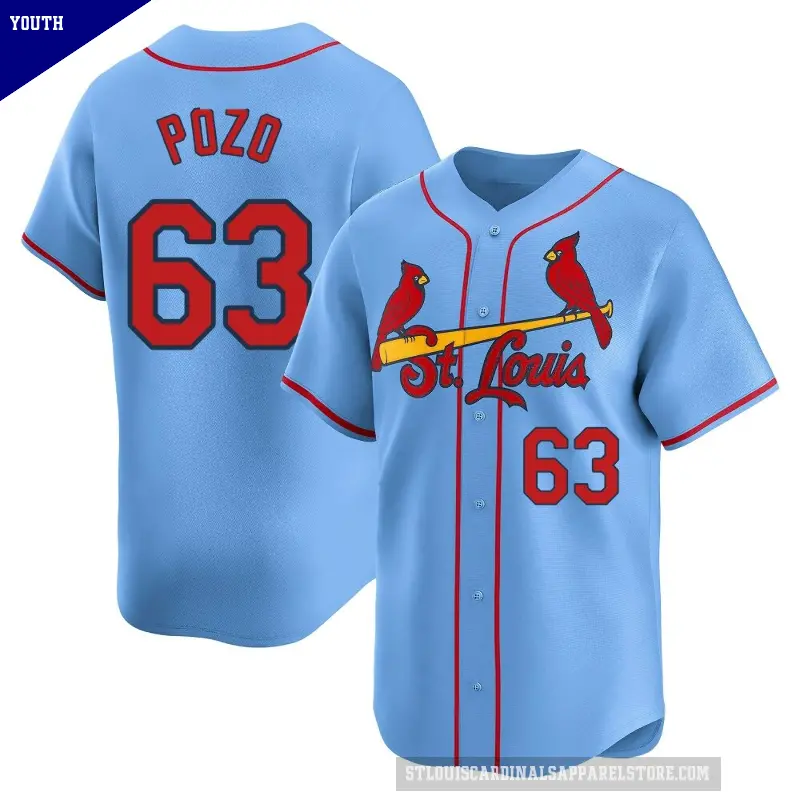 Youth No.63 Yohel Pozo St. Louis Cardinals Light Blue Limited Alternate Jersey