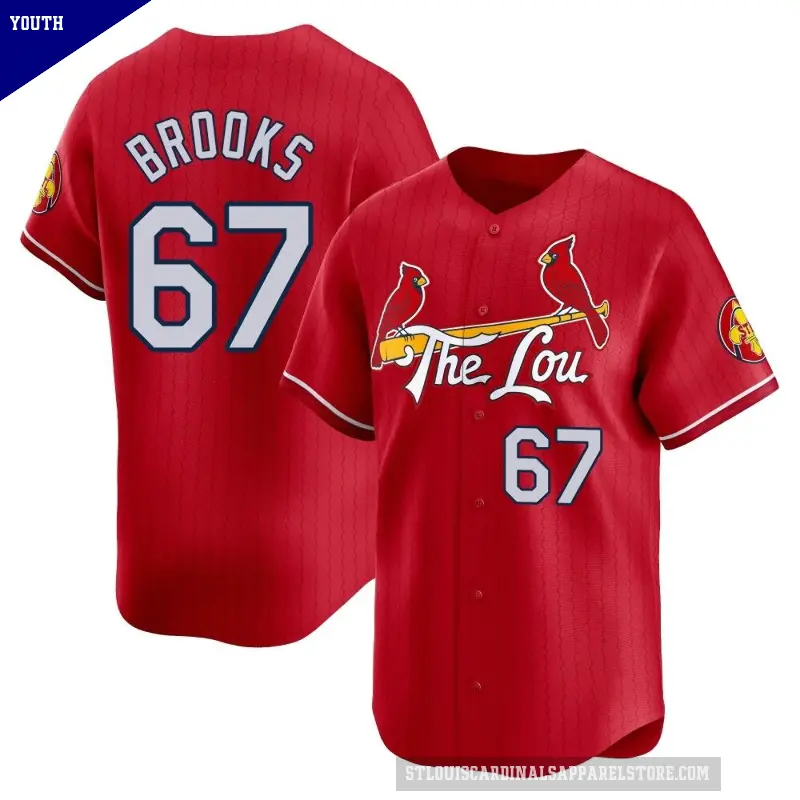 Youth No.67 Aaron Brooks St. Louis Cardinals Red Limited 2024 City Connect Jersey