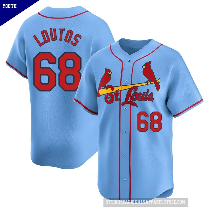 Youth No.68 Ryan Loutos St. Louis Cardinals Light Blue Limited Alternate Jersey